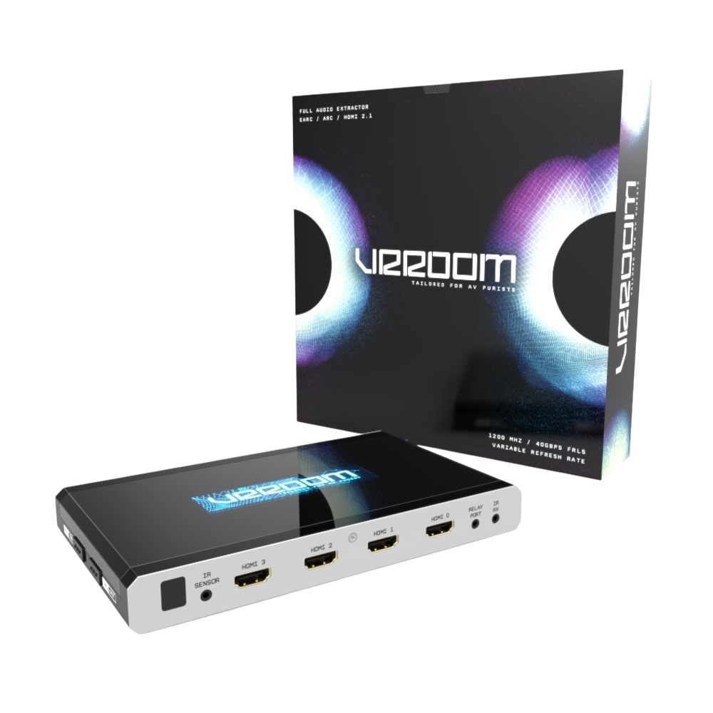 HDfury VRROOM, 8K HDMI 2.1 matrika in ekstraktor zvoka, sprednja stran embalaže